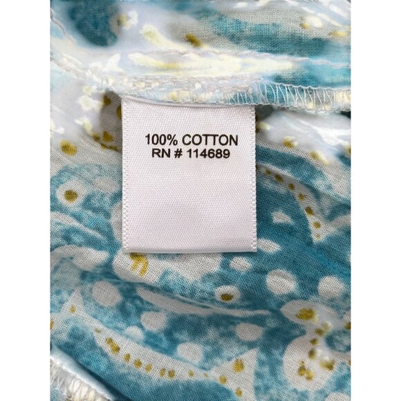 Cino Sleeveless Floral A-Line Mini Dress Cotton Blue Womens Size XXS - Picture 7 of 8